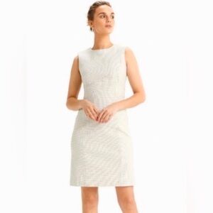 MMLafleur Shirley Shift Dress in Micro Jacquard White Black Size +2 18 20 XXL